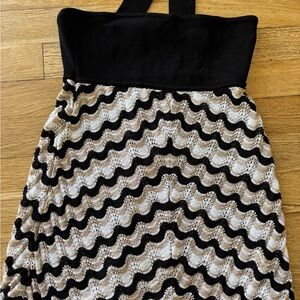 Bebe Black Ribbed Knit Top